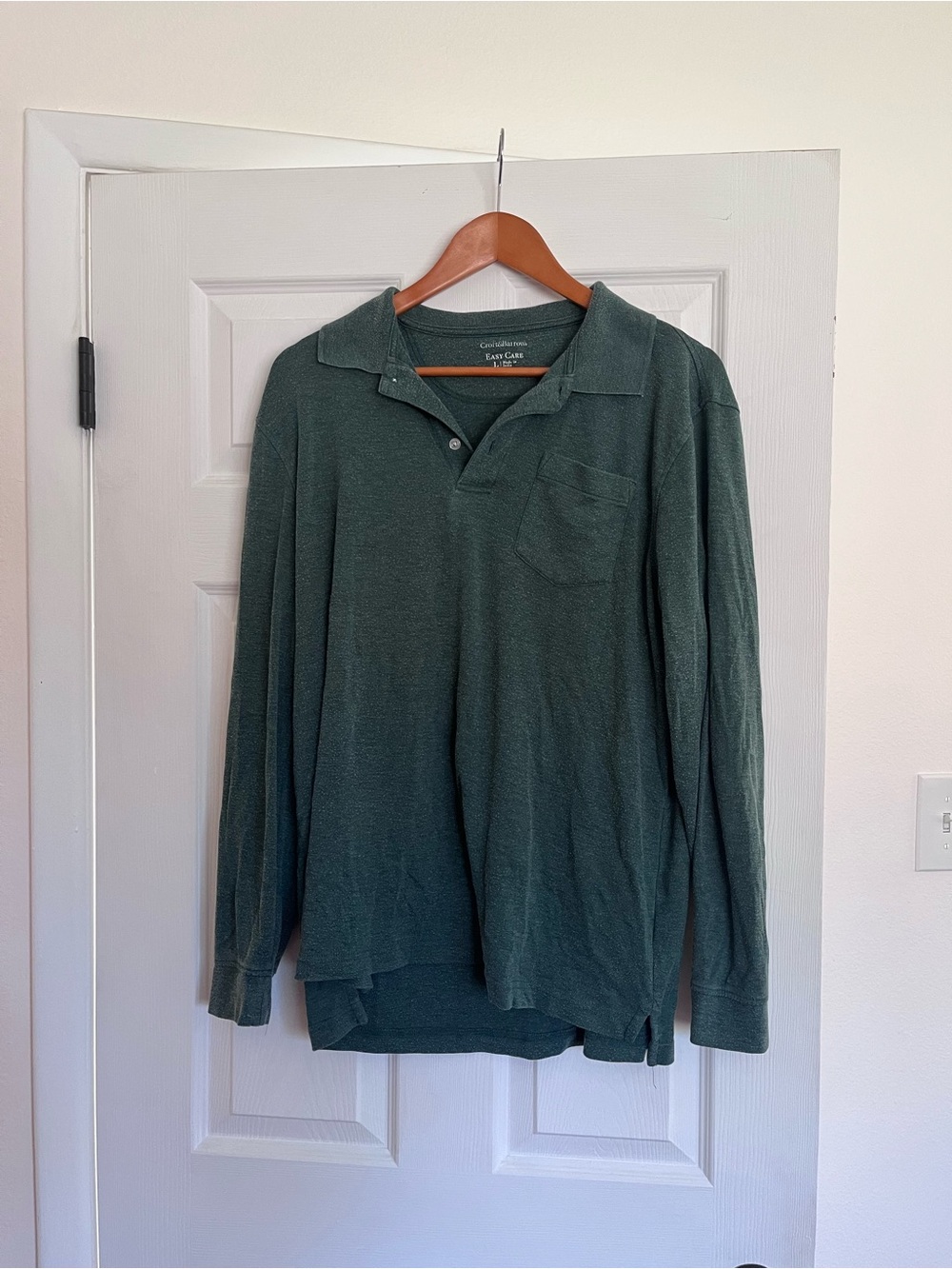 croft & barrow • Forest Green Long-Sleeve Polo Shirt